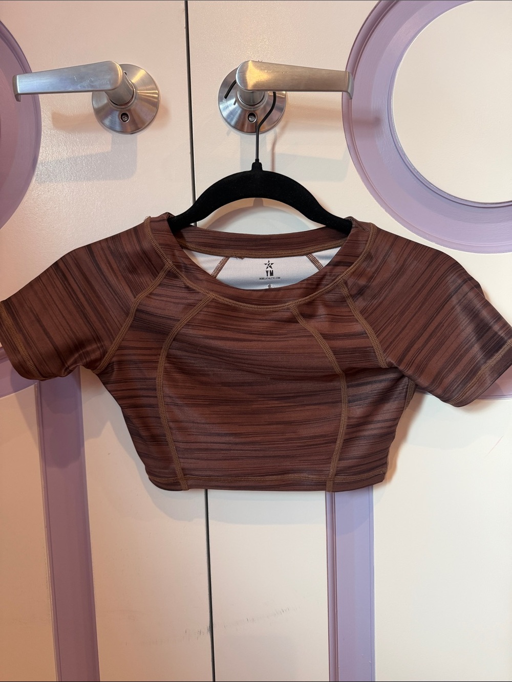 Brown Striped Crop Top